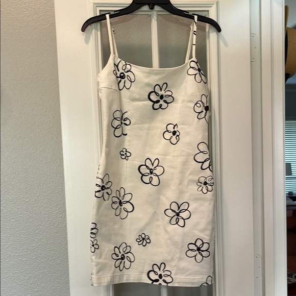 Reformation Delphi’s Denim Dress in Cream and Black size 4 - Picture 2 of 12